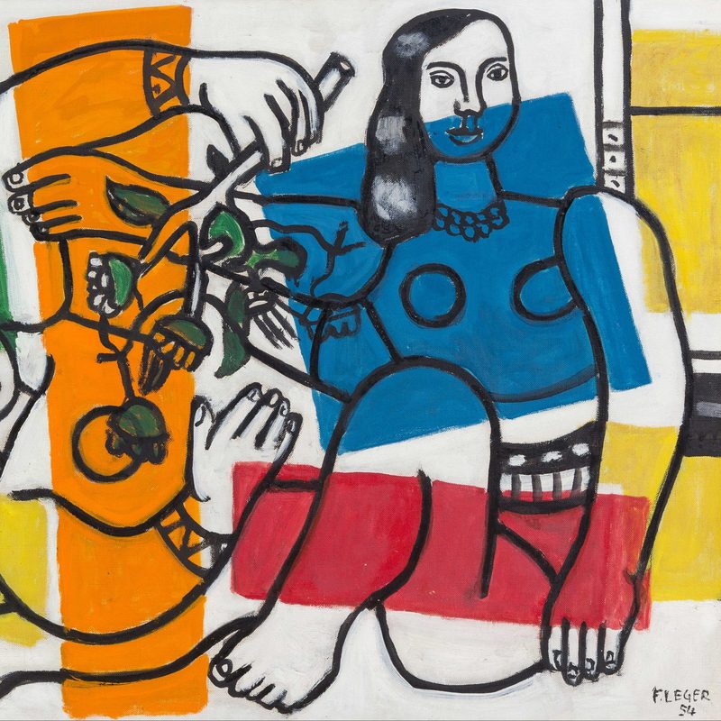 Fernand Leger Study for Tate's Two Women Holding Flowers