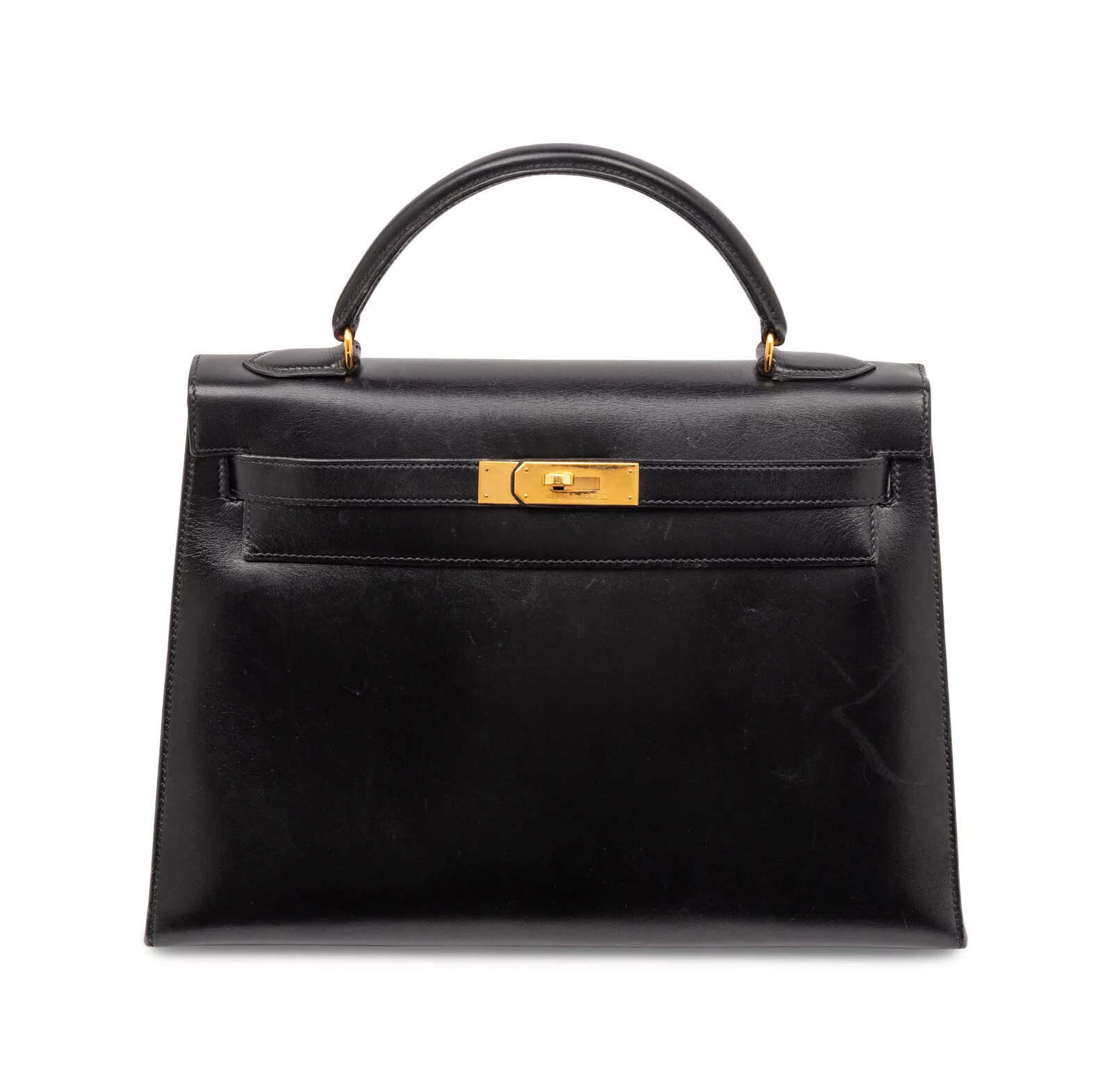 small black Hermes Kelly bag