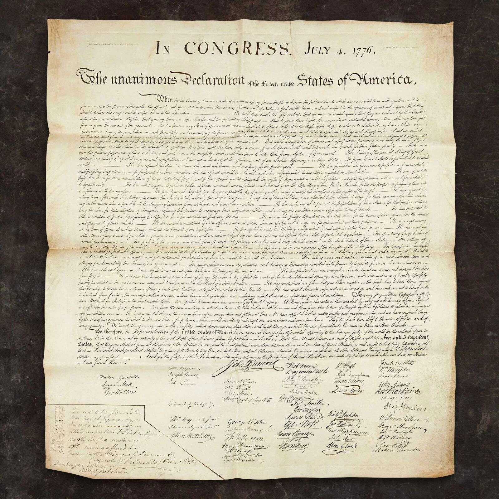 This Important State Paper: Signer Charles Carroll's Copy of the Declaration of Independence