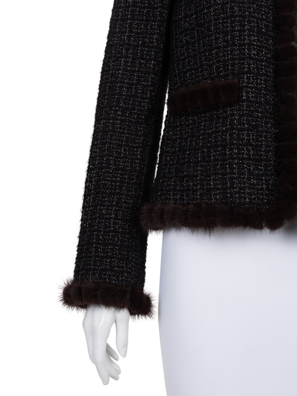 Chanel Tweed Jacket with Mink Fur Trim, Fall 2003 Lot 81