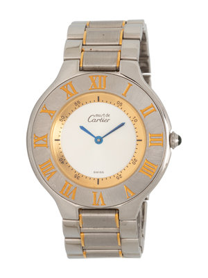 CARTIER, STAINLESS STEEL AND YELLOW GOLD 'MUST DE CARTIER 21