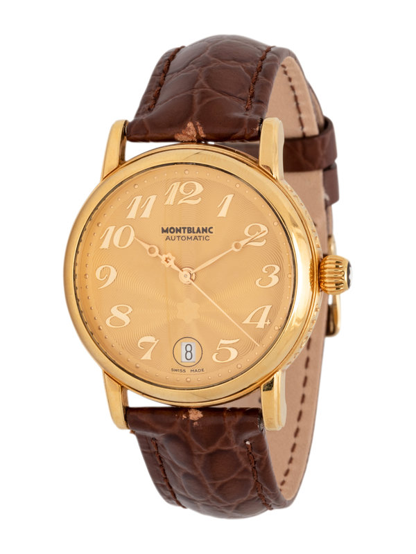 カルテル マスターズ ゴールド MONTBLANC, REF. 7011 18K YELLOW GOLD 'MEISTERSTUCK' WRISTWATCH Lot 387