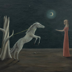 Gertrude Abercrombie (American, 1909-1977)
Untitled (Woman with Tethered Horse and Moon), 1947