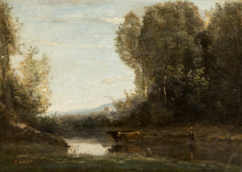 Jean Baptiste Camill Corot,The Gardens of the Villa dEste,large online wall art,framed wall art,canvas wall art,large canvas,M4284