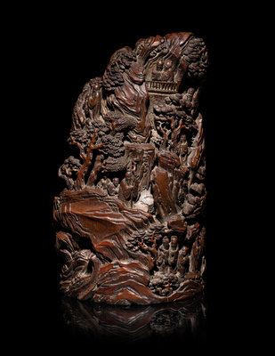 A silver-inlaid bronze figure of Guanyin, Qing dynasty | 清