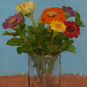 Zinnias in a Glass Vase, 1981 Lot 1