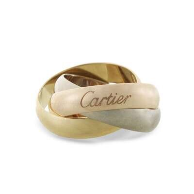 An eighteen karat tri-color gold ring, Cartier trinity de cartier