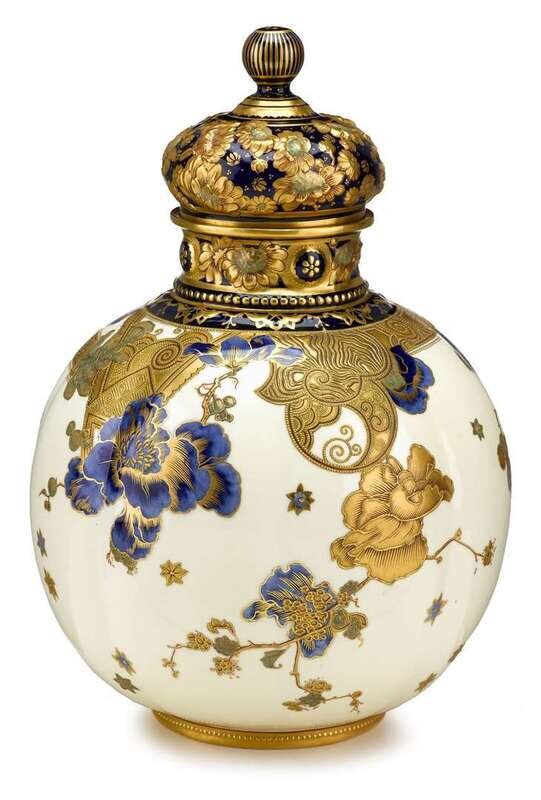 Royal Crown Derby painted porcelain vase date code for 1890 Lot 492