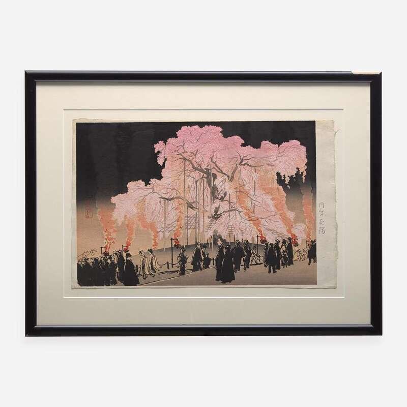 Two Japanese woodblocks printed in colors 彩色浮世绘两幅 Lot 222