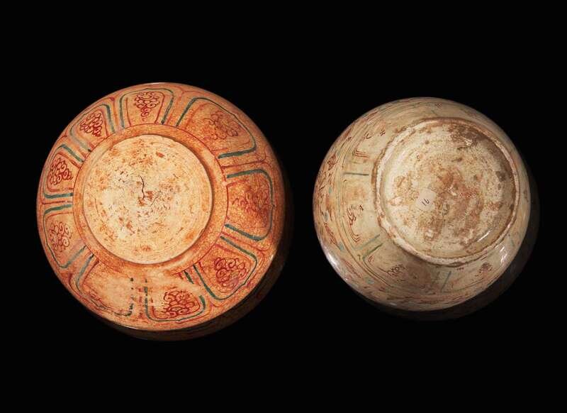 A Vietnamese polychromed ceramic jar and a bowl, Le So
