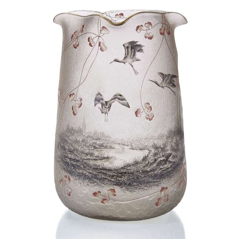 DAUM CRANE VASE, FRANCE, CIRCA 1905 Lot 30