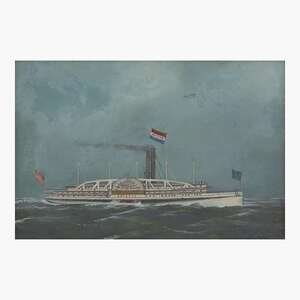 Antonio Jacobsen (American/Danish, 1850-1921) Bristol Paddle Steamer