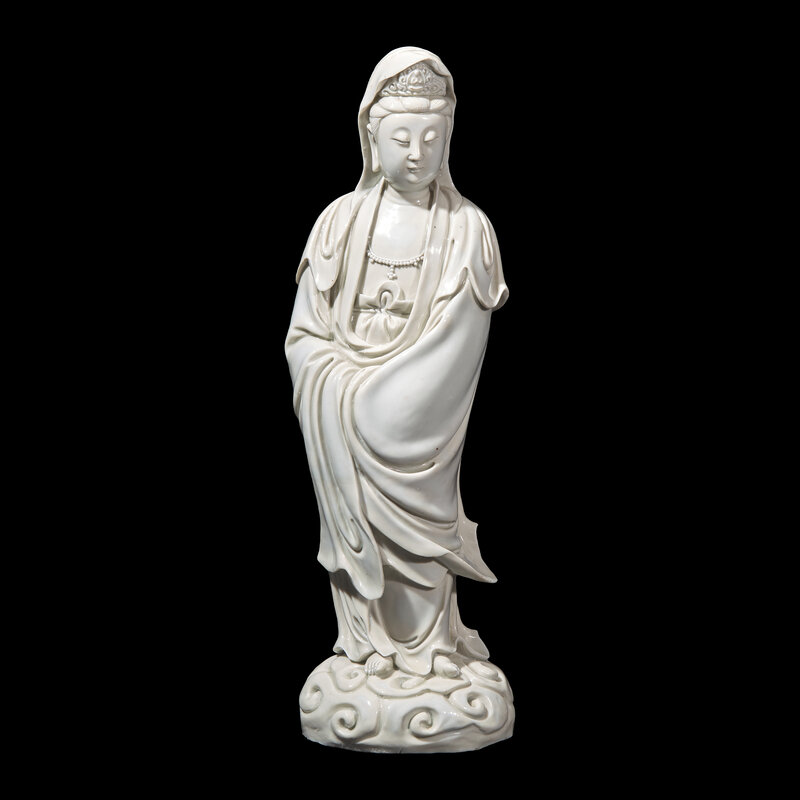 An Impressive Chinese Blanc de Chine Guanyin, Impressed Sunjiang