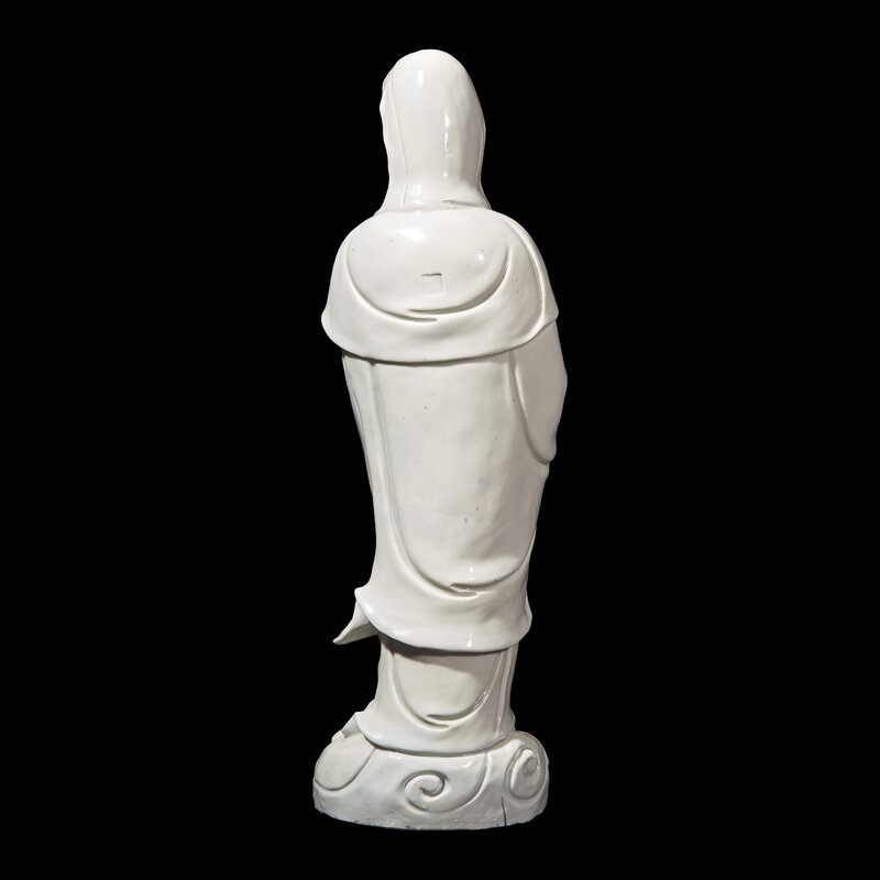 An Impressive Chinese Blanc de Chine Guanyin, Impressed