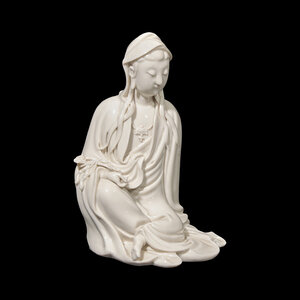 渡海观音。 德化白瓷。 清中期。中国骨董。古美術 A Chinese Blanc de Chine Guanyin, 18th/19th Century 清中期德化白瓷