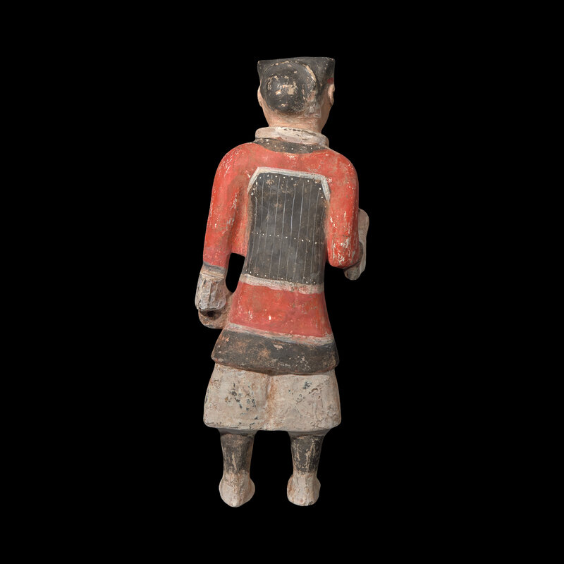 【 三彩人物俑 】 17～18世紀　大型陶俑　美品　56ｃｍ　誂え箱付き 三彩人物俑 】 17～18世紀 大型陶俑 美品 56cm 誂え箱付き
