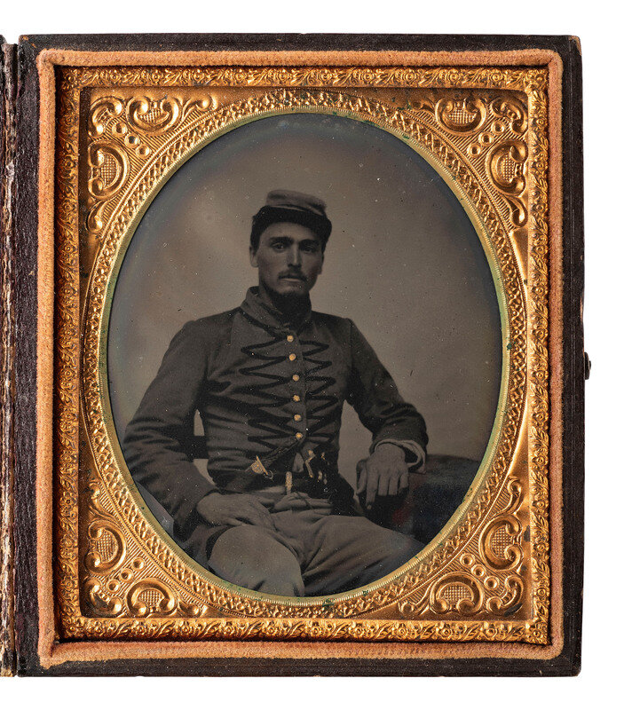 Civil War Confederate Soldier Tintype – Sixth-Plate Original C2370RP