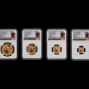 A 2021 Gold Eagle: Type 1 Early Releases Four Gold Coin Set (NGC MS70)