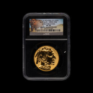 A 2013-W Gold Buffalo: 100th Anniversary Early Release $50 1 oz. Gold Reverse Proof (NGC MS70)