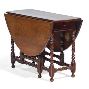 A William and Mary Turned Maple Gate-Leg Table