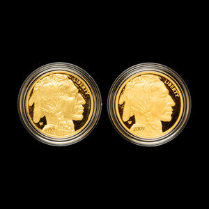 Two Gold Buffalo $50 1 oz. Gold Proof Coins