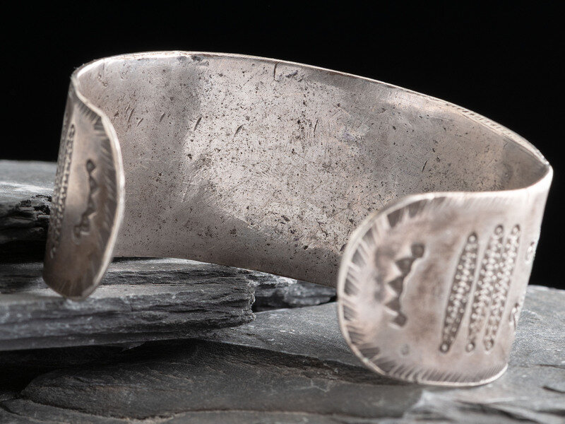 Navajo Heavily Stamped Ingot Cuff Bracelet Lot 34