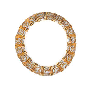 BULGARI, YELLOW GOLD AND DIAMOND NECKLACE