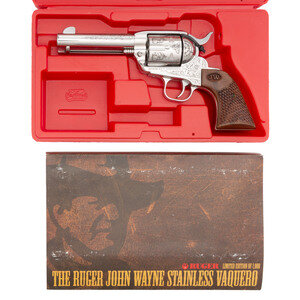 THE JOHN WAYNE REVOLVER 金属製モデルガン Stainless Ruger New Vaquero John Wayne Commemorative .45 Colt