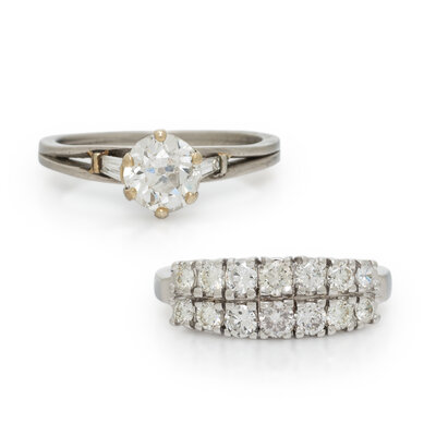 TWO DIAMOND RINGS Lot 203