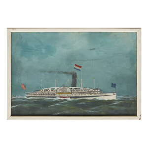 Antonio Jacobsen (American-Danish, 1850-1921), Bristol Paddle Steamer 