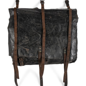 Early Civil War tarred canvas knapsack. Ca 1861 Lot 200